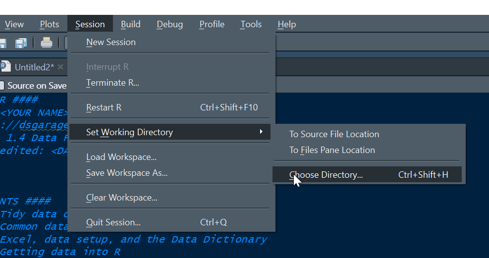 Working directory